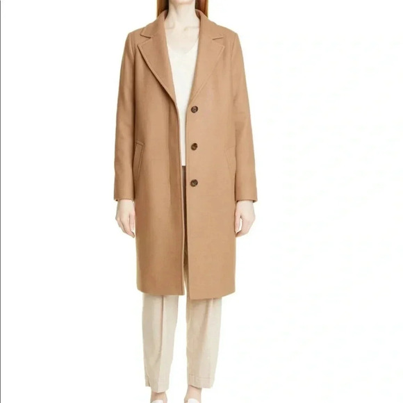 Boss Coluise Wool Blend Coat Camel Size 12 - Picture 6 of 12